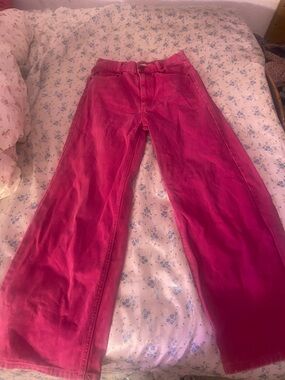 Zara Pink Wide-Leg Jeans worn once